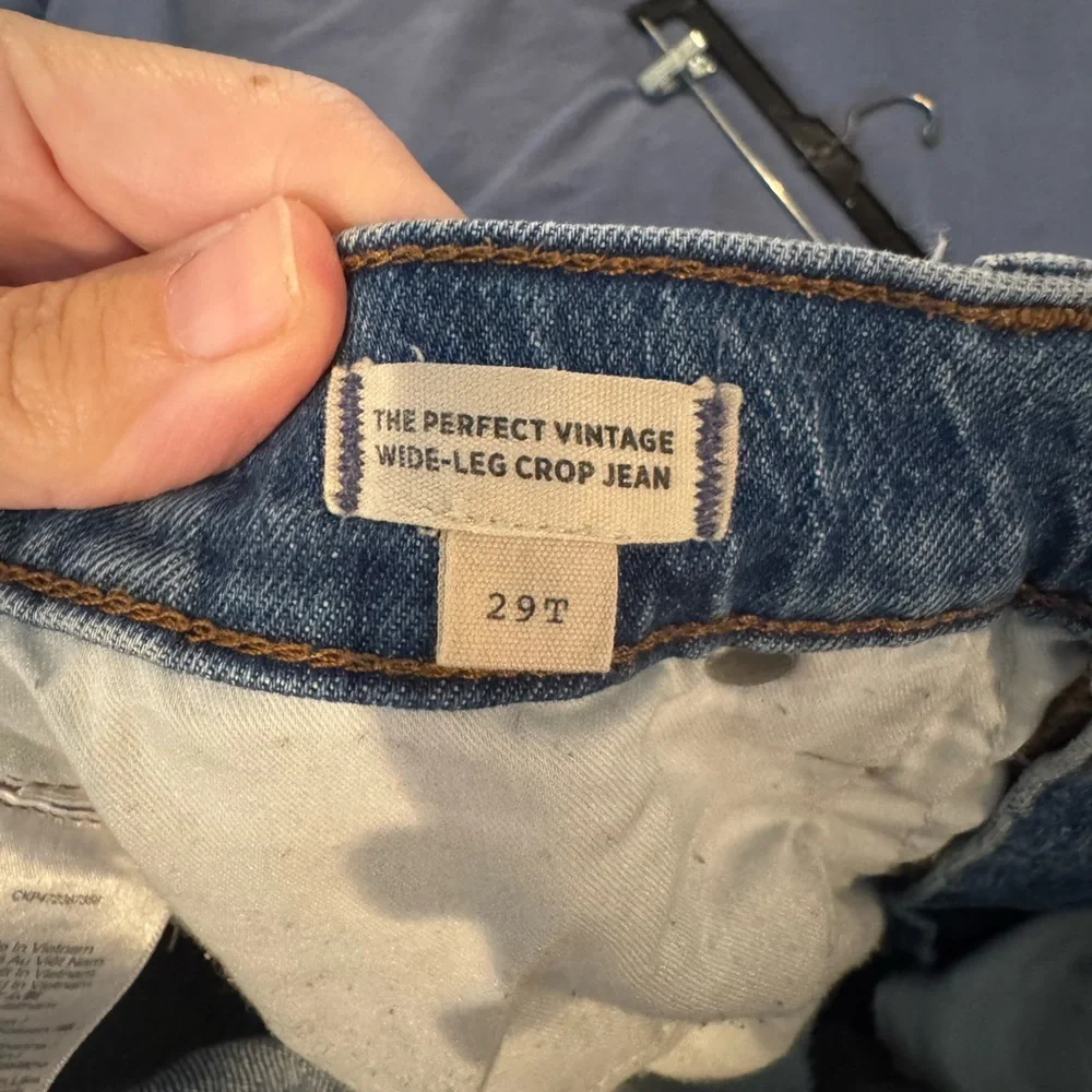 Madewell Medium Wash The Perfect Vintage Wide Leg Crop Jeans - Size 29T